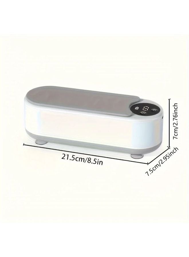 White Gray Rechargeable Jewelry Cleaner High Frequency Vibration for Watches Bracelets Makeup Brushes - Image 1