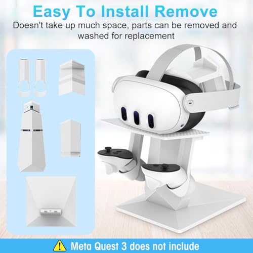 Verilux Glasses Storage Stand Non-Slip Desktop Holder for VR Headset & Controller Stand for Meta Quest 3 VR Accessories for Meta Quest 3/ Meta Quest Pro/Oculus Quest 2/ Oculus Quest Controller Stand VR Stand - Image 5