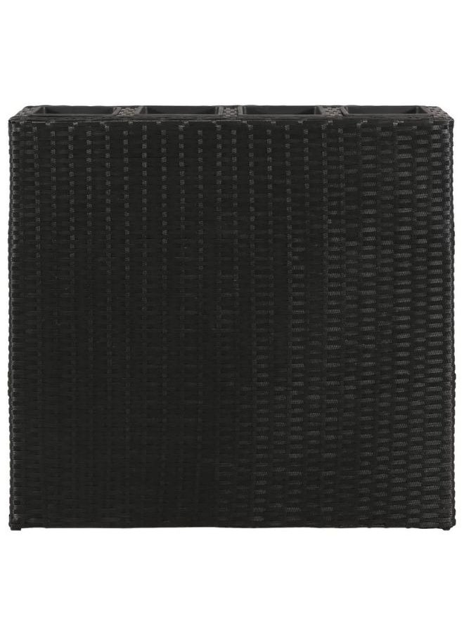 vidaxl Garden Raised Bed With 4 Pots 2 Pcs Poly Rattan Black 2x41084  - Image 2
