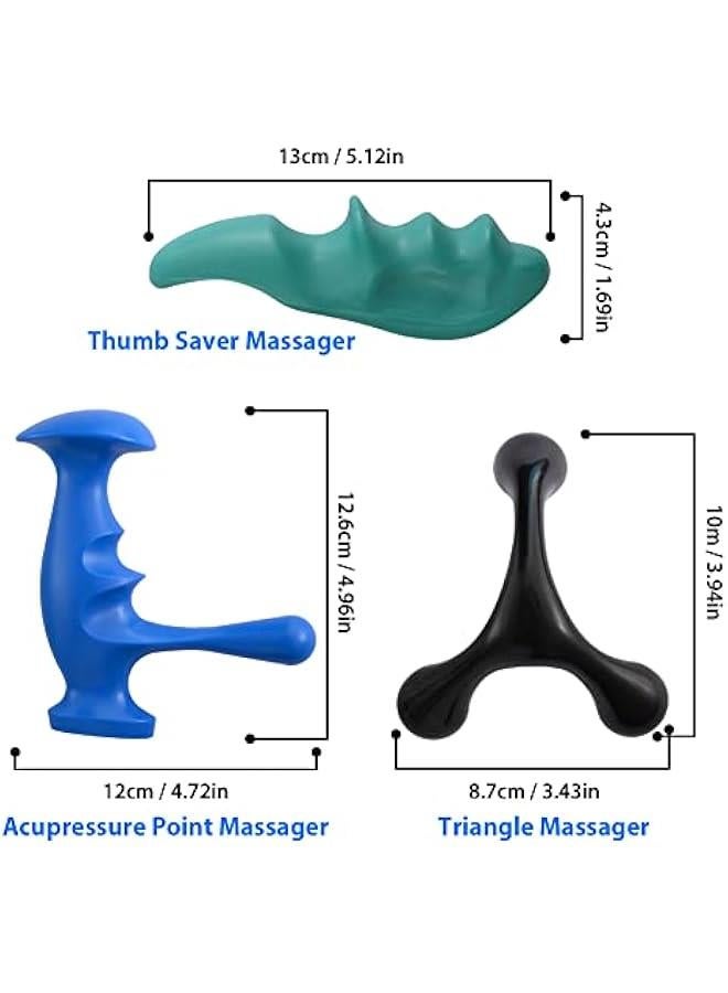 KHAJUL 3-Piece Point Massage Tool and Thumb Saver for Full Body Deep Tissue Massage, Manual Trigger with 3-Legged Massage Knobs, Stress Relief - Image 3