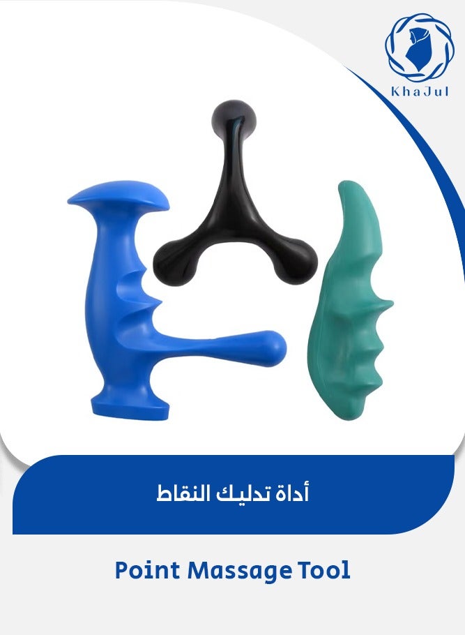 KHAJUL 3-Piece Point Massage Tool and Thumb Saver for Full Body Deep Tissue Massage, Manual Trigger with 3-Legged Massage Knobs, Stress Relief - Image 1
