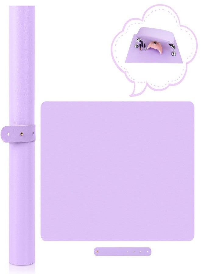 Deciniee Nail Art Table Mat, 23.6x15.8in Arm Rest Pad for Acrylic Nails, Purple - Image 1