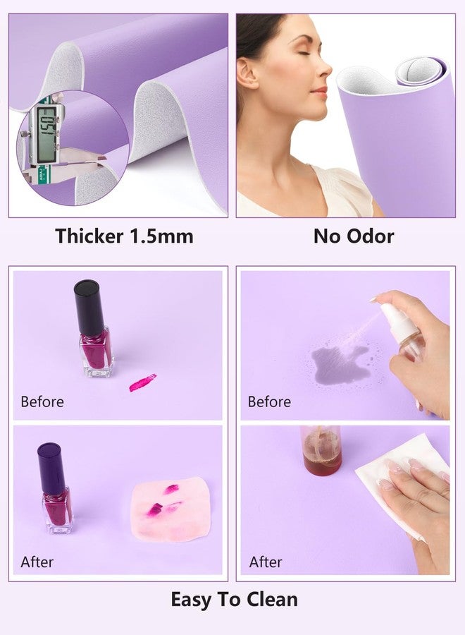 Deciniee Nail Art Table Mat, 23.6x15.8in Arm Rest Pad for Acrylic Nails, Purple - Image 5