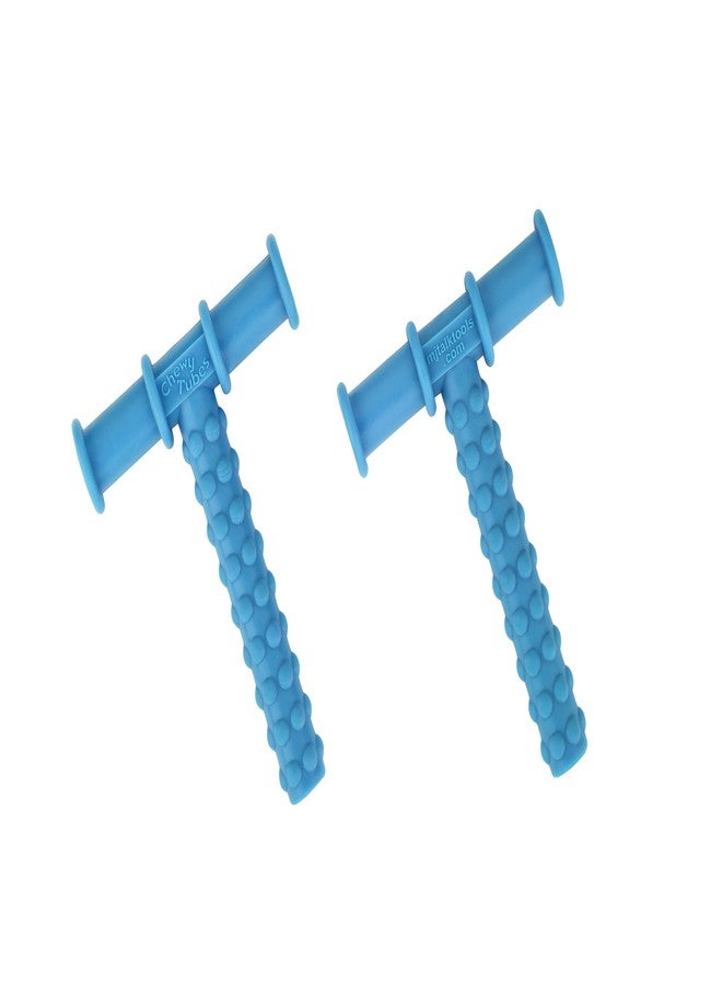 MJ Talk Tools Chewy Tube for Oral Sensory Therapy Blue | Non-Toxic Biting & Chewing Tool for Autism, ADHD | Textured Teether for Children & Adults (Blue chewy tube) - Image 5