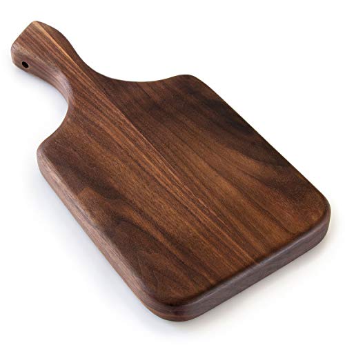 Brazos Home Dark Walnut Wood Cutting Board for Kitchen Seasoned Chopping Board Wood Cheese Board Charcuterie Platter Ideal for Serving or Chopping Fruit Vegetables Cheese or Meat 11x6 Small - Image 1