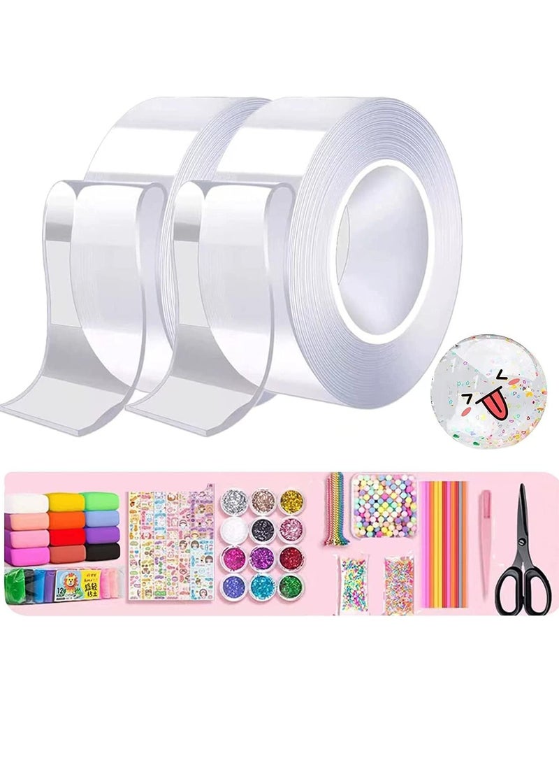 SYOSI Nano Tape Bubbles Kit, Double Sided Tape Magic Plastic Bubbles Balloon, Nano Tape Bubble Kit for Kids, Party Favors and Fidget Toys for Girls Boys Kids - Image 1