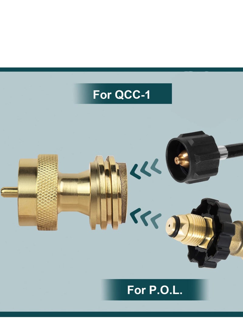 Excefore محول خزان البروبان 1 رطل لأسطوانة التخلص 20 رطل إلى 1 رطل ملء زجاجات 1 رطل من خزان 20 رطل سهل الاستخدام نحاس صلب - Image 2