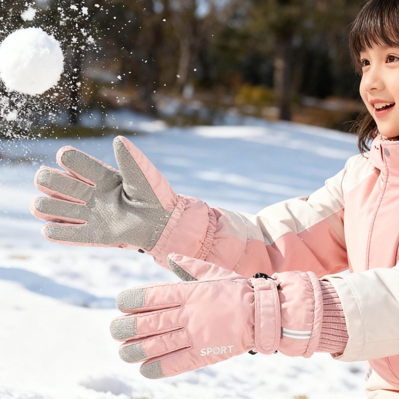 IZUS Winter-Warm Snowboard-Gloves for Kids Windproof-Ski-Gloves Water-Repellent-Mittens Boy-Girls 5-10 Years - Image 3
