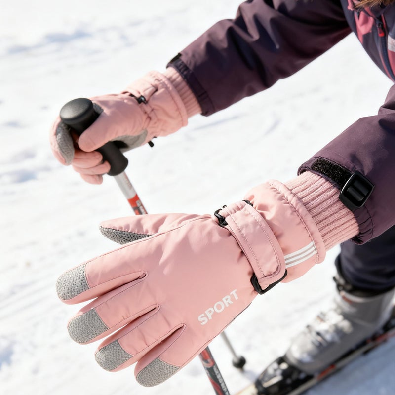 IZUS Winter-Warm Snowboard-Gloves for Kids Windproof-Ski-Gloves Water-Repellent-Mittens Boy-Girls 5-10 Years - Image 2