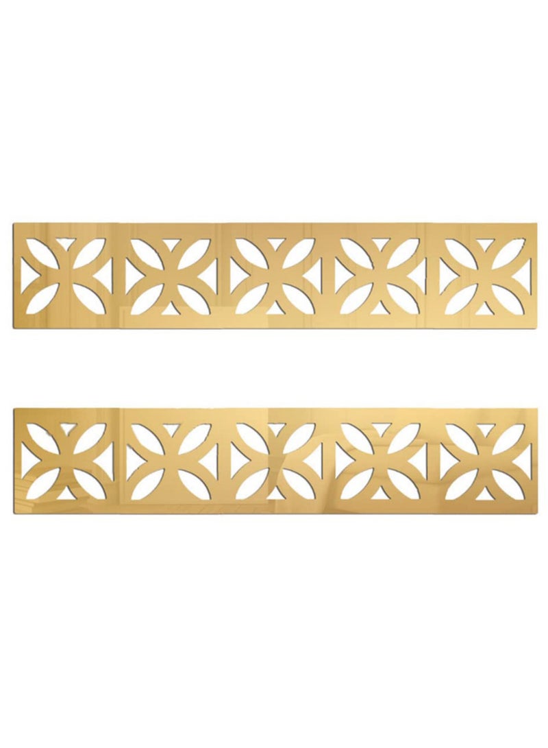 SYOSI Acrylic Mirror Wall Stickers, Mirror Decals Tiles Border, DIY Wall Decor Sticker, 30Pcs Mirror Art Tile Decal, for Living Room Home Background Bathroom and Room Decoration 10* 10cm (Gold) - Image 1