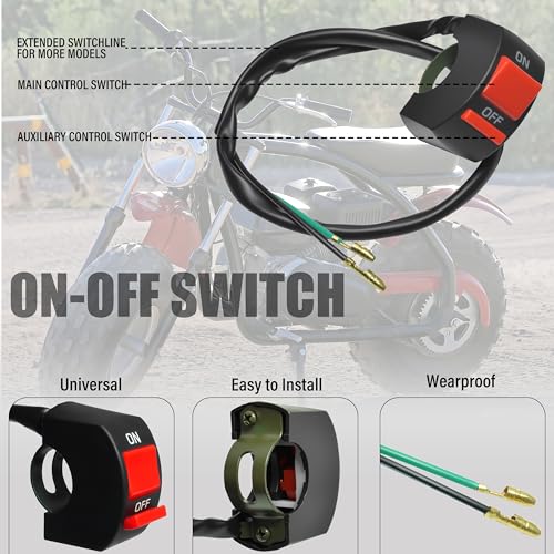 JXPANG Universal Mini Bike Throttle Assembly&Cable Kit | Direct Replacement for Coleman BT200X,CT200U/EX,MB200&Predator 212cc/196cc Engines | Fits Most 7/8" Handlebar Mini Bikes with Cruise Control (Black) - Image 3
