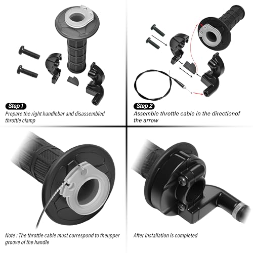 JXPANG Universal Mini Bike Throttle Assembly&Cable Kit | Direct Replacement for Coleman BT200X,CT200U/EX,MB200&Predator 212cc/196cc Engines | Fits Most 7/8" Handlebar Mini Bikes with Cruise Control (Black) - Image 5