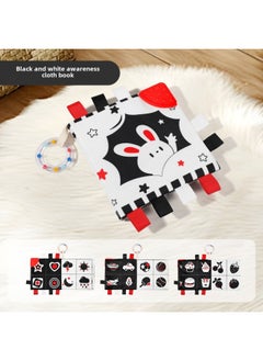 Generic Tearing Cloth Book Tail Baby Can Bite Baby Early Education Puzzle Busy Quiet Book Toy 0-June 1 Year Old-Color:Black And White Cognitive Cloth Book  - Image 1