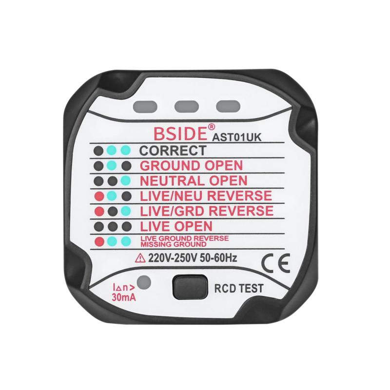 Outlet Tester Black Compact Portable - Bright LED Display Clear Readings Polarity Checker for Home Inspection Electricians Schools Laboratories Factories - Image 2