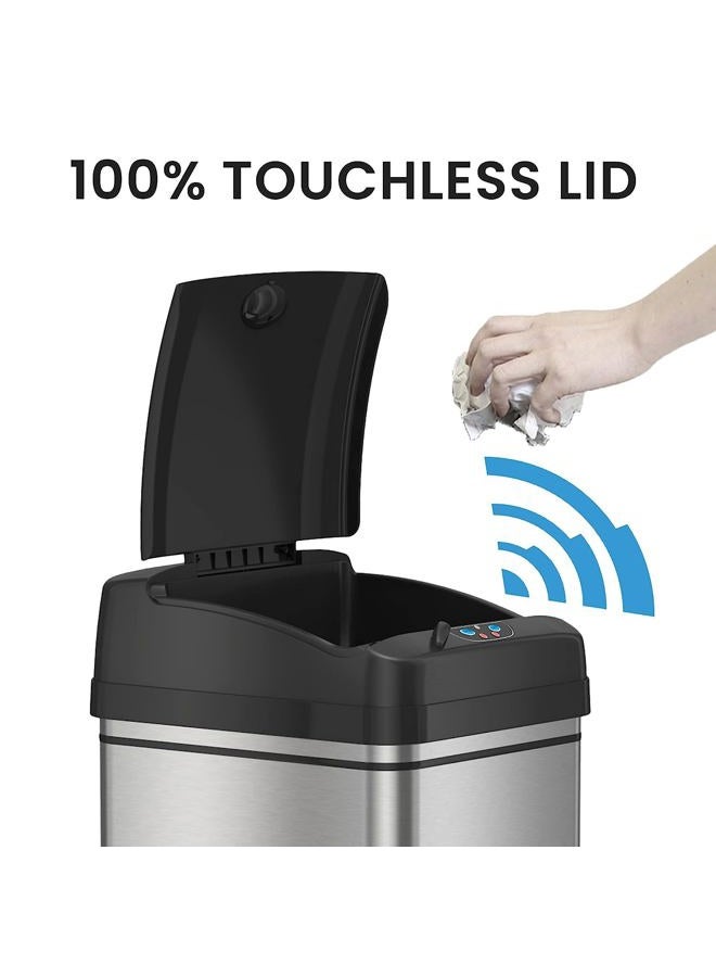 Itouchless New Model 13 Gallon Sensor Trash Can With Advance Absorbx Odor Filter & Pet-Proof Lid Lock, Stainless Steel Kitchen Garbage Bin For Home, Office, Business, Battery & Ac Adapter Not Included - Image 2