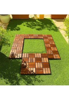 LINGWEI Wooden Floor Tiles Wooden Floor Decking Tile Interlocking Tiles Office Floor Tiles, Home Floor Tiles,Garden Tiles, Hardwood Decking Tiles For Outdoor Indoor Use  - Image 2