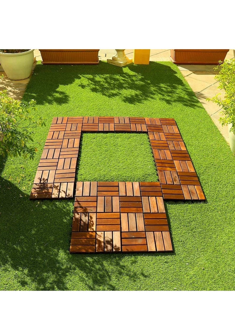 LINGWEI - Wooden Floor Tiles Wooden Floor Decking Tile Interlocking Tiles Office Floor Tiles, Home Floor Tiles,Garden Tiles, Hardwood Decking Tiles For Outdoor Indoor Use - Image 1
