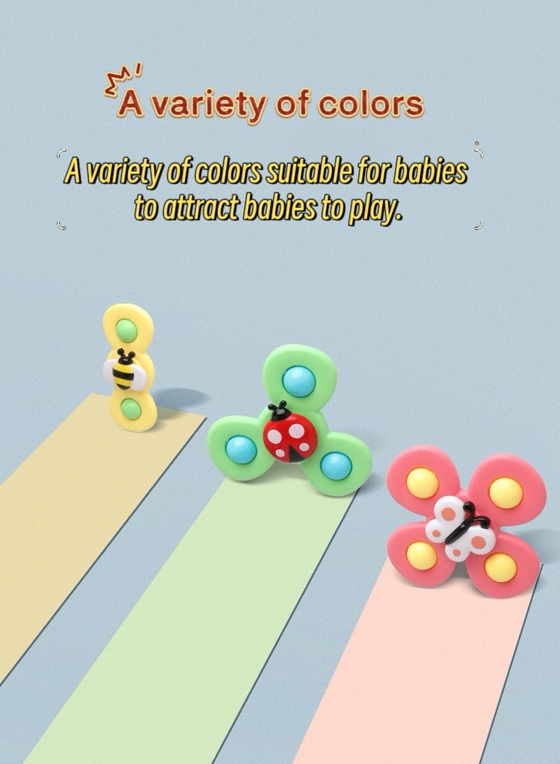 Suction Cup Spinner Toys,Dimple Suction Toy with Silicone Bubbles Release Stress and Anxiety Kids for Bath and Window,Suction Cup Fidget Spinner Baby Toys for 1 Years Old (Suction Cup Spinner)  - Image 5