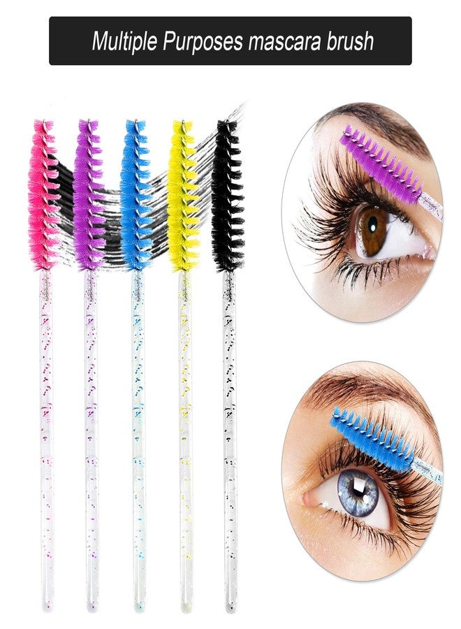 GoWorth 200 PCS Disposable Crystal Eyelash Mascara Brushes Wands for Eye Lash Extension, Eyebrow and Makeup (Pink) - Image 4