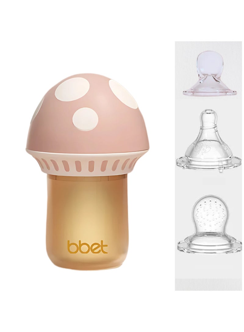 Twisoo Baby Feeding Bottle, Baby Safe Silicone Bottle with Mini Spoon Feeder for Rice Cereal, 80ML Silicone Spoon Baby Bottle – Safe, Convenient Feeding Solution (Pink) - Image 1