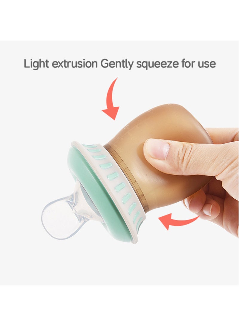 Twisoo Baby Feeding Bottle, Baby Safe Silicone Bottle with Mini Spoon Feeder for Rice Cereal, 80ML Silicone Spoon Baby Bottle – Safe, Convenient Feeding Solution (Pink) - Image 2