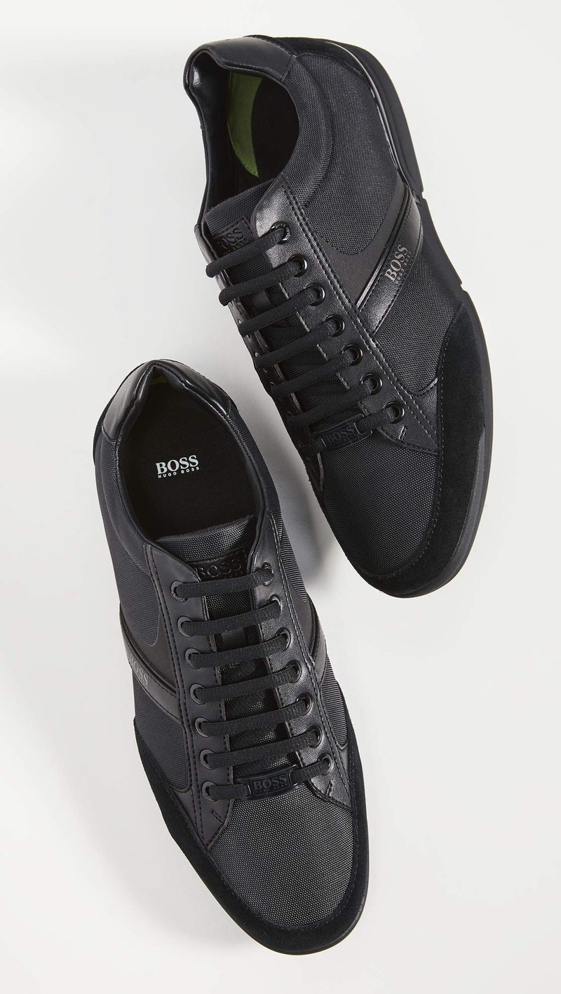 BOSS Men's Saturn Sneakers, Black, 10 Medium US - Image 1