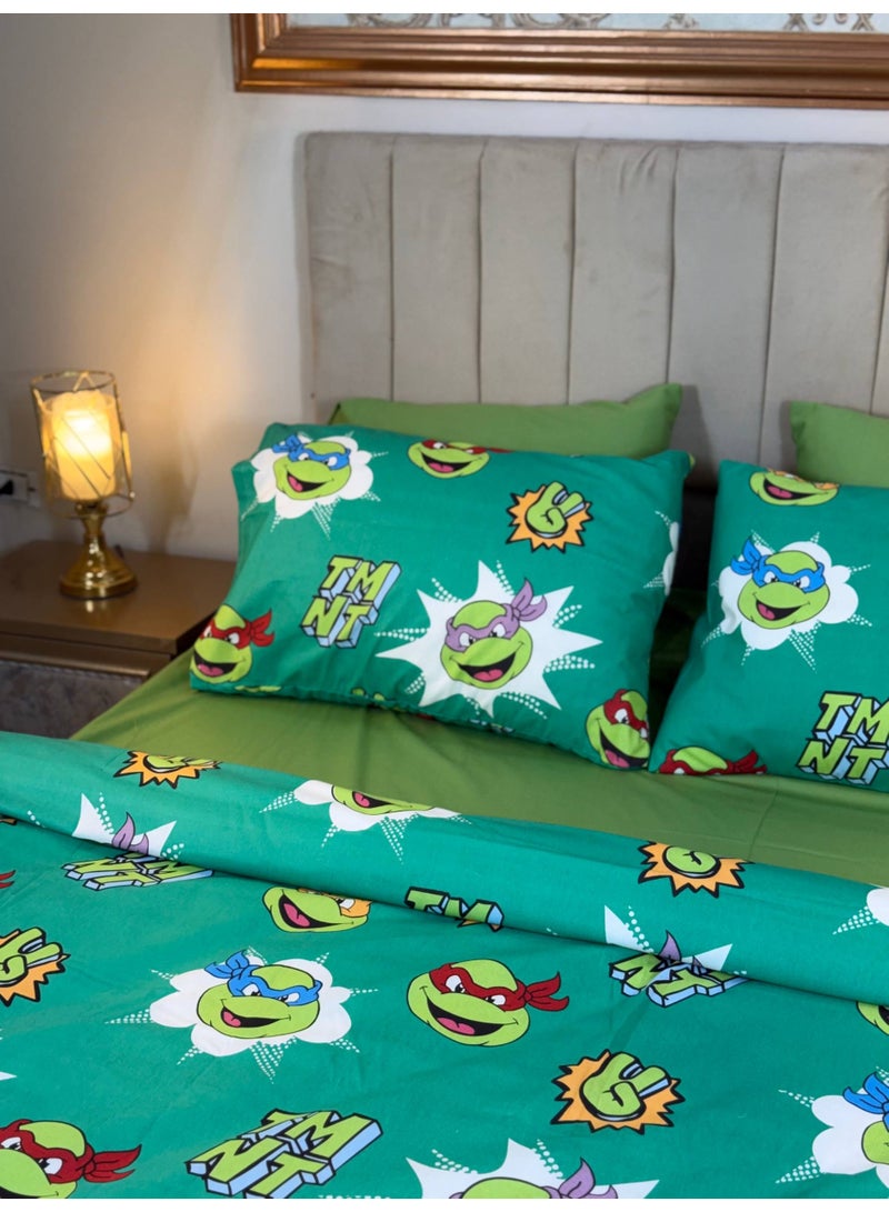 طقم ملاءة سرير أطفال Amreya 6 قطع – مقاس 200×240 سم بنقشة سلاحف النينجا المحبوبة