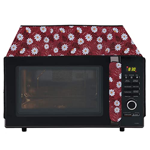 Wings Star Oven Cover for Panasonic 20 L Solo Microwave Oven (NN-ST26JMFDG) Floral Pattern (Multicolour) - Microwave Oven Top Cover with 4 Utility Pockets and 1 Oven Handle Cover Design08 - Image 1
