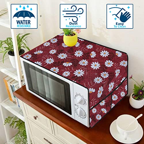 Wings Star Oven Cover for Panasonic 20 L Solo Microwave Oven (NN-ST26JMFDG) Floral Pattern (Multicolour) - Microwave Oven Top Cover with 4 Utility Pockets and 1 Oven Handle Cover Design08 - Image 5