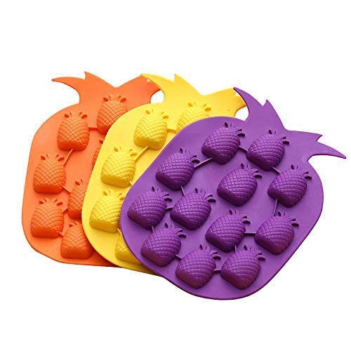 Pineapple Candy Chocolate Making Molds Set of 3 in Yellow Orange and Purple