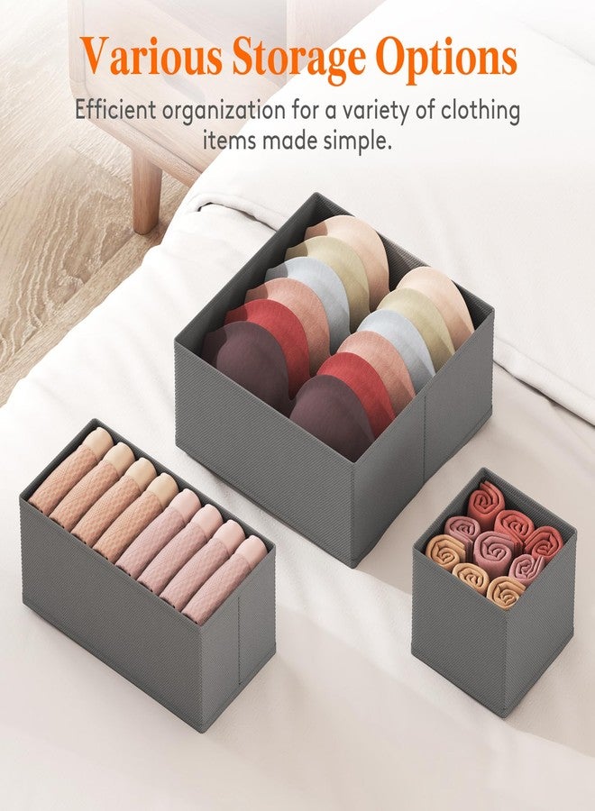 Lifewit 16 Pack Drawer Organizer, Dresser Underwear Drawer Organizer Bins, Foldable Fabric Closet Organizers, Storage Drawer Dividers, Dorm Room Essentials for Clothing, Socks, Towels, Ties Gray - Image 3