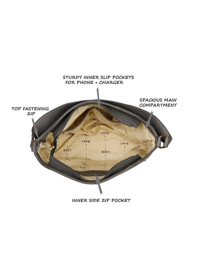 Lavie Polani Women's Satchel Bag (Grey) - Image 5