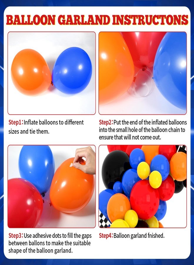Tevxj Race Car Birthday Party Decorations Race Cars Balloon Arch Kit with Hot Cars Birthday Backdrop Banner Monster Truck Wheels Checkered Foil Balloons for Kids Boys Racing Signs Baby Shower Decorations - Image 4