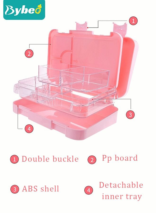 Bybeo Kids Bento Boxes, Children Lunch Box, Food Container for School / Office / Travel 6 Compartments Meal Prep, BPA FREE - Image 4