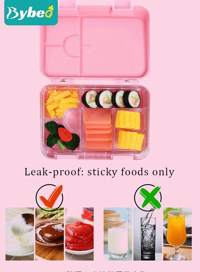 Bybeo Kids Bento Boxes, Children Lunch Box, Food Container for School / Office / Travel 6 Compartments Meal Prep, BPA FREE - Image 3