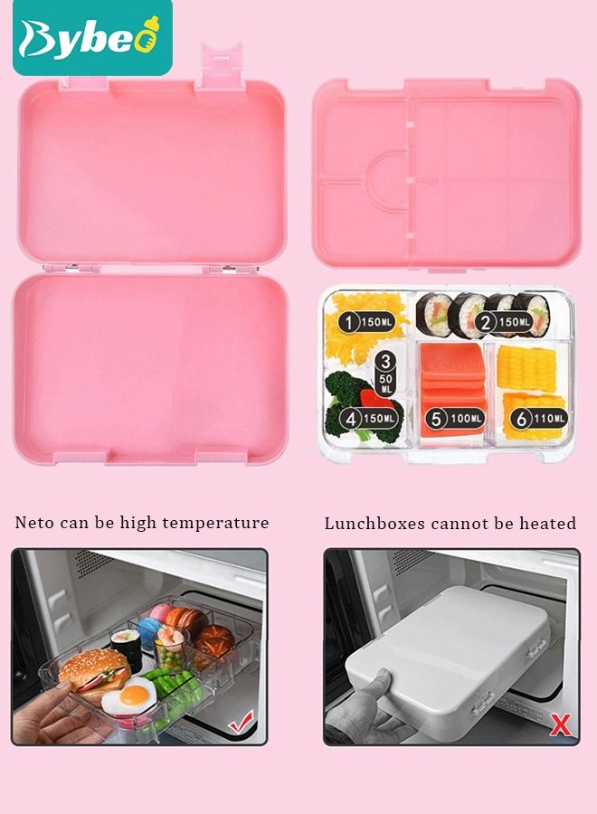 Bybeo Kids Bento Boxes, Children Lunch Box, Food Container for School / Office / Travel 6 Compartments Meal Prep, BPA FREE - Image 5