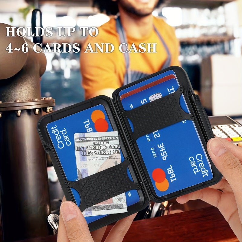 Black Magnetic Wallet Holder for Airtag Card Storage With Detachable Case Compatible With iPhone - Image 5