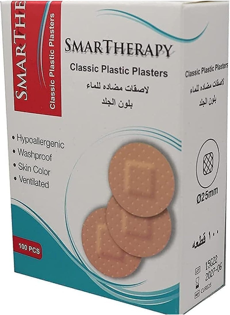 SMARTHERAPY - 100 PCS Box Waterproof Classic Round Plastic Plasters - Image 1