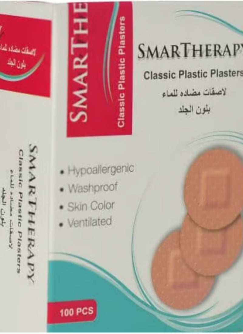 SMARTHERAPY - 100 PCS Box Waterproof Classic Round Plastic Plasters - Image 1
