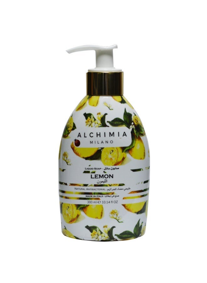 Alchimia Natural Antibacterial Liquid Soap Lemon 300ML | Energizing citrus scent | Hands Cleansing soap| Maintain soft and smooth Hand| Germ Protection & Deep Cleansing - Image 1
