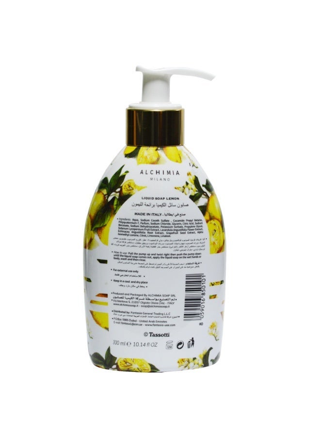Alchimia Natural Antibacterial Liquid Soap Lemon 300ML | Energizing citrus scent | Hands Cleansing soap| Maintain soft and smooth Hand| Germ Protection & Deep Cleansing - Image 2