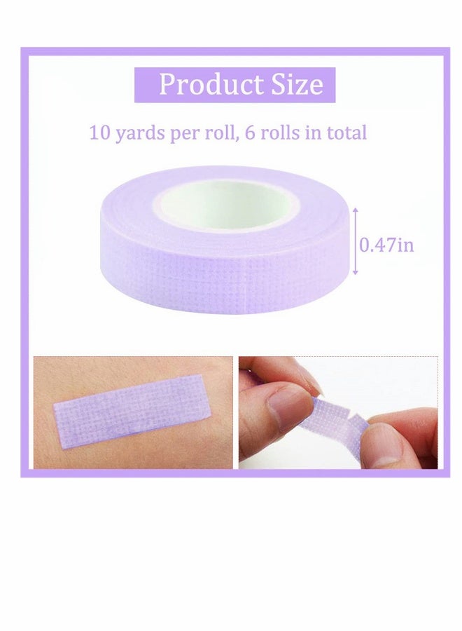 Generic Eyelash Tape, Lash Tape for Eyelash Extension, Non-Woven Fabric Lash Tape Adhesive Breathable Micropore Fabric Medical Tape for Eyelash Extension Supply Tape, Total 6 Rolls, Purple  - Image 5