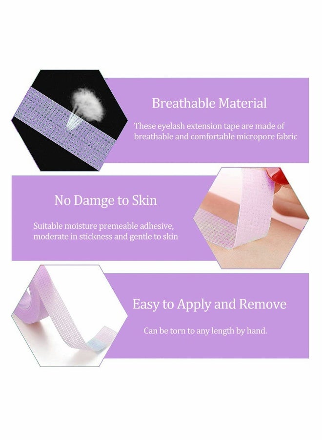 Generic Eyelash Tape, Lash Tape for Eyelash Extension, Non-Woven Fabric Lash Tape Adhesive Breathable Micropore Fabric Medical Tape for Eyelash Extension Supply Tape, Total 6 Rolls, Purple  - Image 2