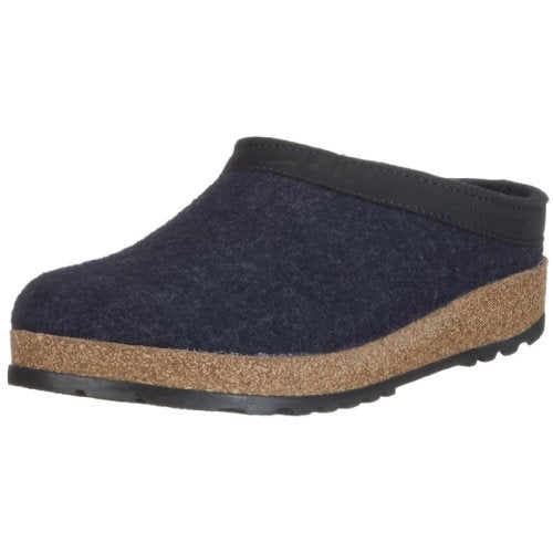 HAFLINGER Unisex GZL Leather Trimmed Wool Clogs, Captains Blue, 36EU - Image 4
