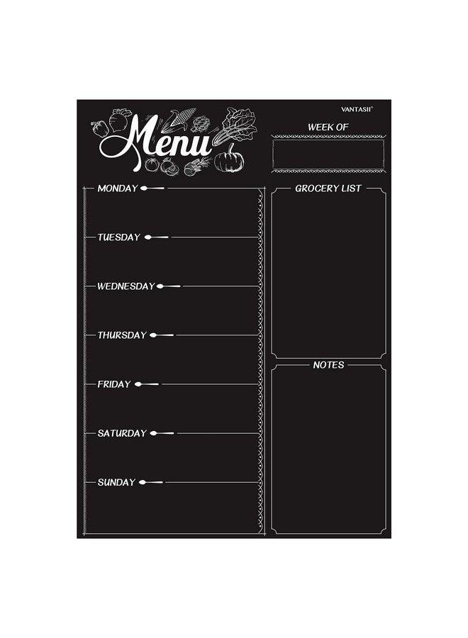 Vantasii Magnetic Refrigerator Chalkboardweekly Menu Meal Planner Grocery Shopping List Dry Erase Board For Kitchen Fridge With 8 Color Magnetic Markers (16Inchx12Inch) - Image 2