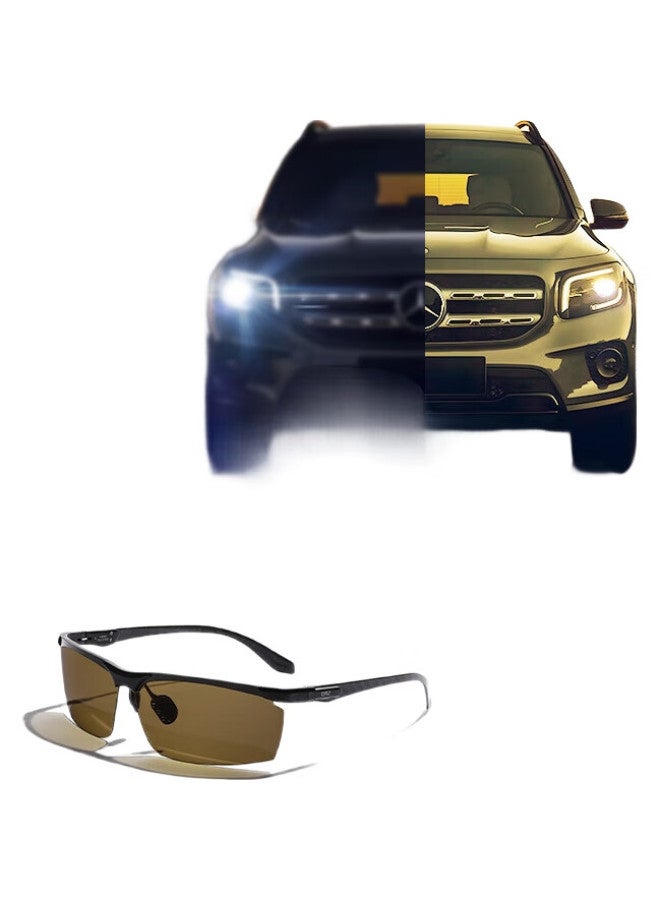 CAPONI Day And Night Dual-Use Photochromic Sunglasses Polarized Night Vision Glasses Men Driving Special Anti-Glare Night Driving Sunglasses - Image 1