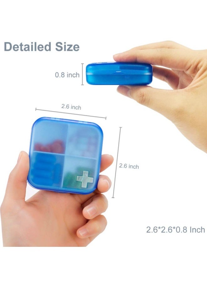 Generic Portable Travel Pill Organizer Case for Purse  Small Daily Pill Box Bpa Free Plastic Medicine Vitamin Holder Container for Purse Pills Vitamin Fish Oil Daily Travel Use 2 Pack 4 Compartments  - Image 3