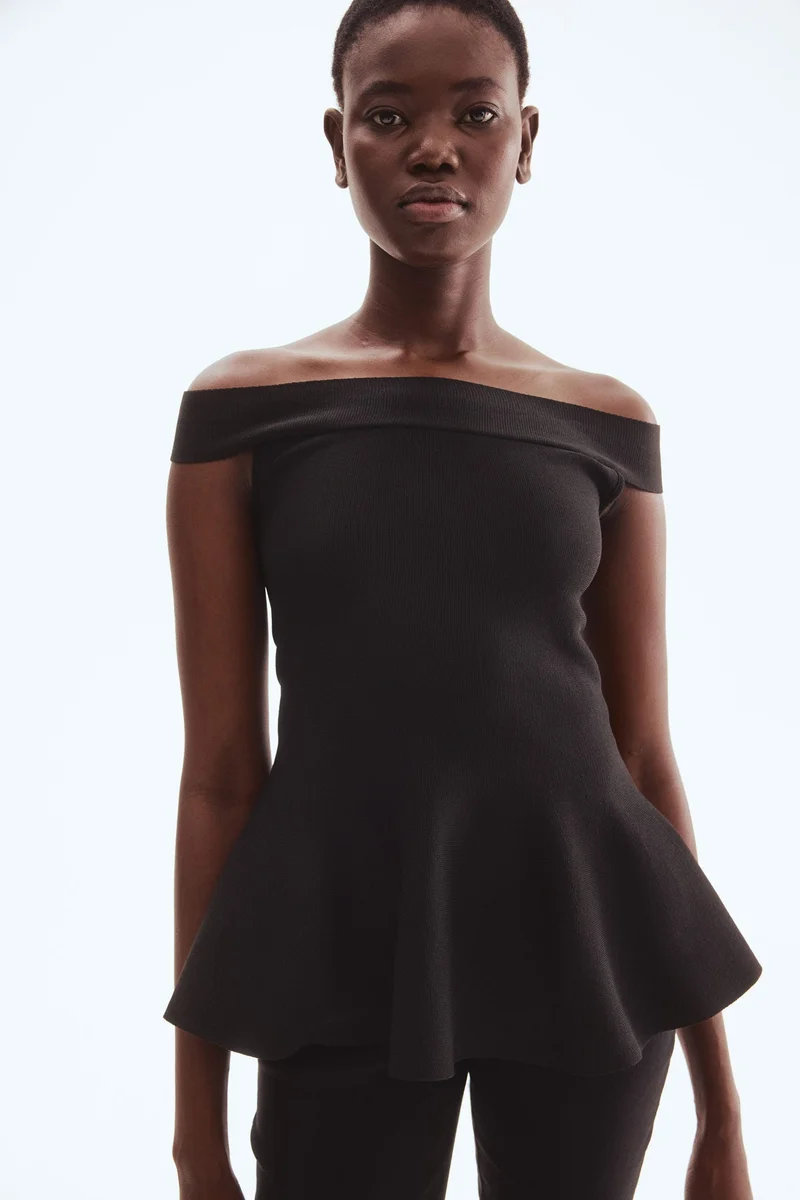 H&M Off-the-shoulder peplum top