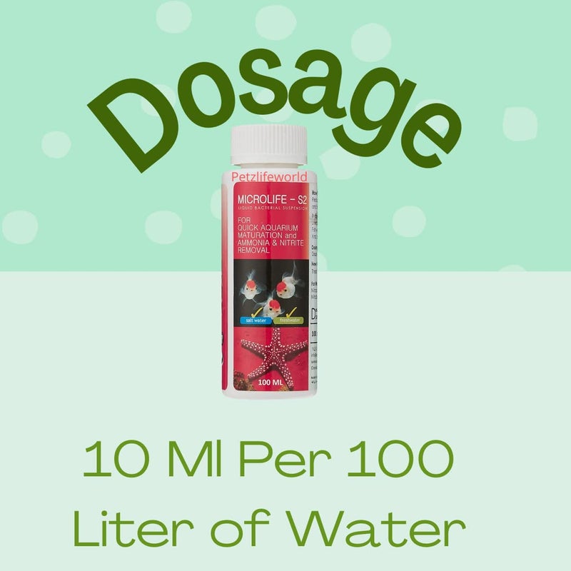 VAYINATO Aquatic Remedies Micro Life S2 Beneficial Bacteria Liquid Bacterial Suspension For Quick Aquarium Maturation And Ammonia And Nitrite Removal (50 Ml) - Image 4
