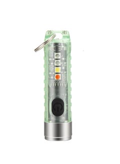 ALONEFIRE S11 Small Powerful Mini Keychain LED Flashlight Tactical Portable Bright Pen Torch SST20 LED USB Rechargeable IP65 Waterproof Multi Function for Emergency with Built-in Battery(Green)